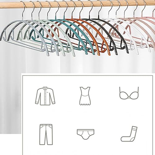 Miniatura 7 de ShgHzz Paquete de 20 perchas de metal con revestimiento de PVC de alta calidad, resistentes, antideslizantes, delgadas, perchas para camisetas de