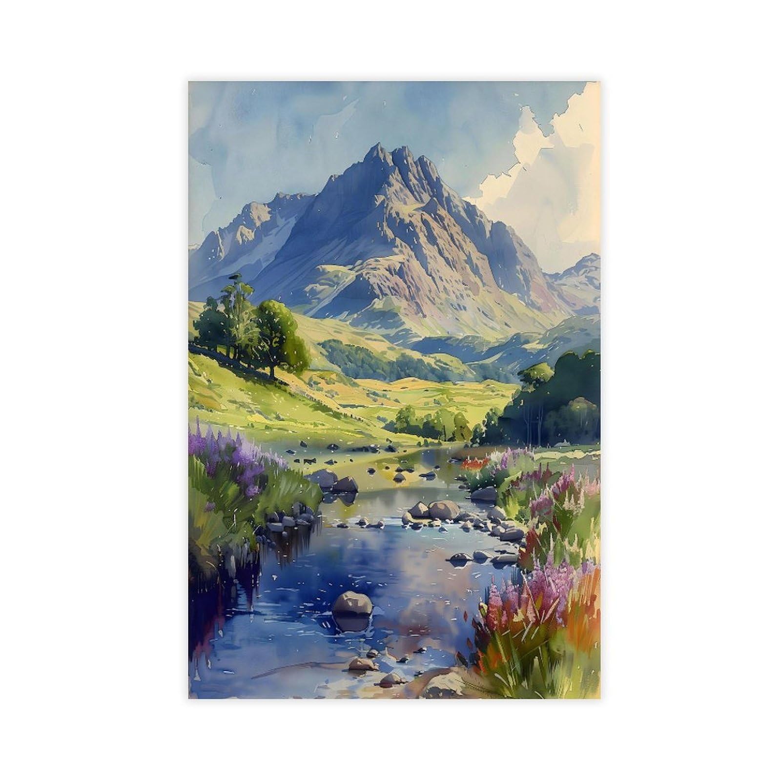 Bquwr Scafell Pike, England Canvas Poster Bedroom Decor Landscape Decor Gift 12X18inch(30X45cm)