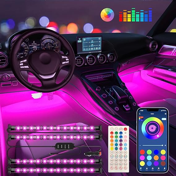 Interior Car Lights Keepsmile Car Accessories APP Control with Remote