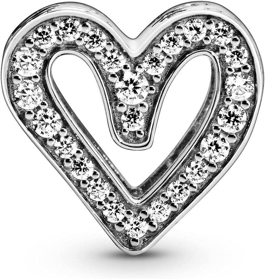 PANDORA Sparkling Freehand Heart, Clear CZ
