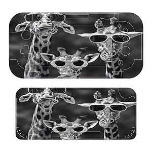Sunglass Giraffes Compatible with Switch Switch Lite Console Joy-Con Dock Sticker Skin Full Set Printed Pattern Cover