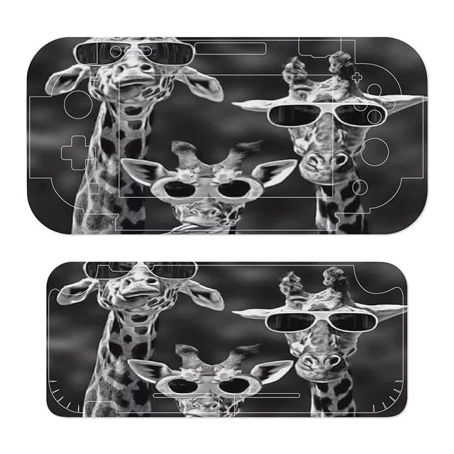 Sunglass Giraffes Compatible with Switch Switch Lite Console Joy-Con Dock Sticker Skin Full Set Printed Pattern Cover
