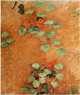 Ltt-Ydd-Ccl Gustave Caillebotte-Nasturtiums-Canvas Wall Art Impressionist Prints Painting for Living Room Bedroom Home Decor Present (Unframed,20x25cm 8x10inch)