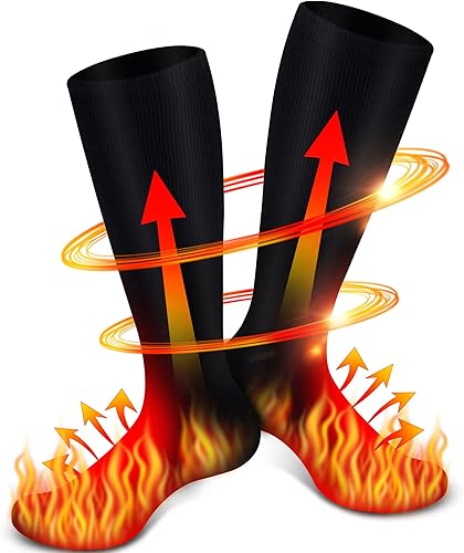 Svpro Calcetines calefactables recargables para hombres y mujeres con batería calentada eléctrica, calcetines térmicos lavables para caza, invierno,
