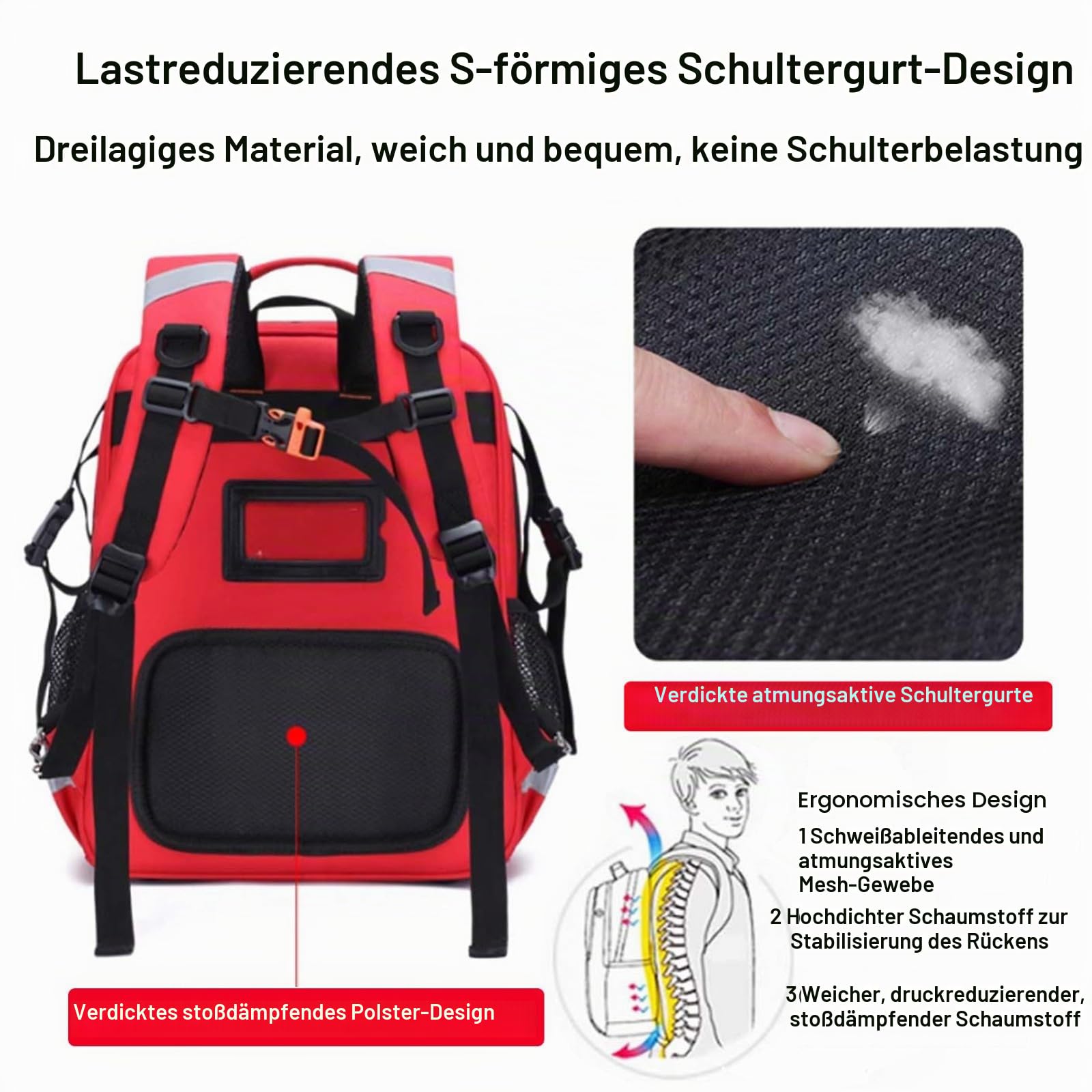 Cubstone Rollstuhl Rucksack, Multifunktions-Rollstuhl-Bag,Mobilitäts-Roller Universal - Große Kapazität Rollstuhlzubehör Rollstuhltasche Hinten - Wasserdichtes - mit Reflektierendem Streifen(E)