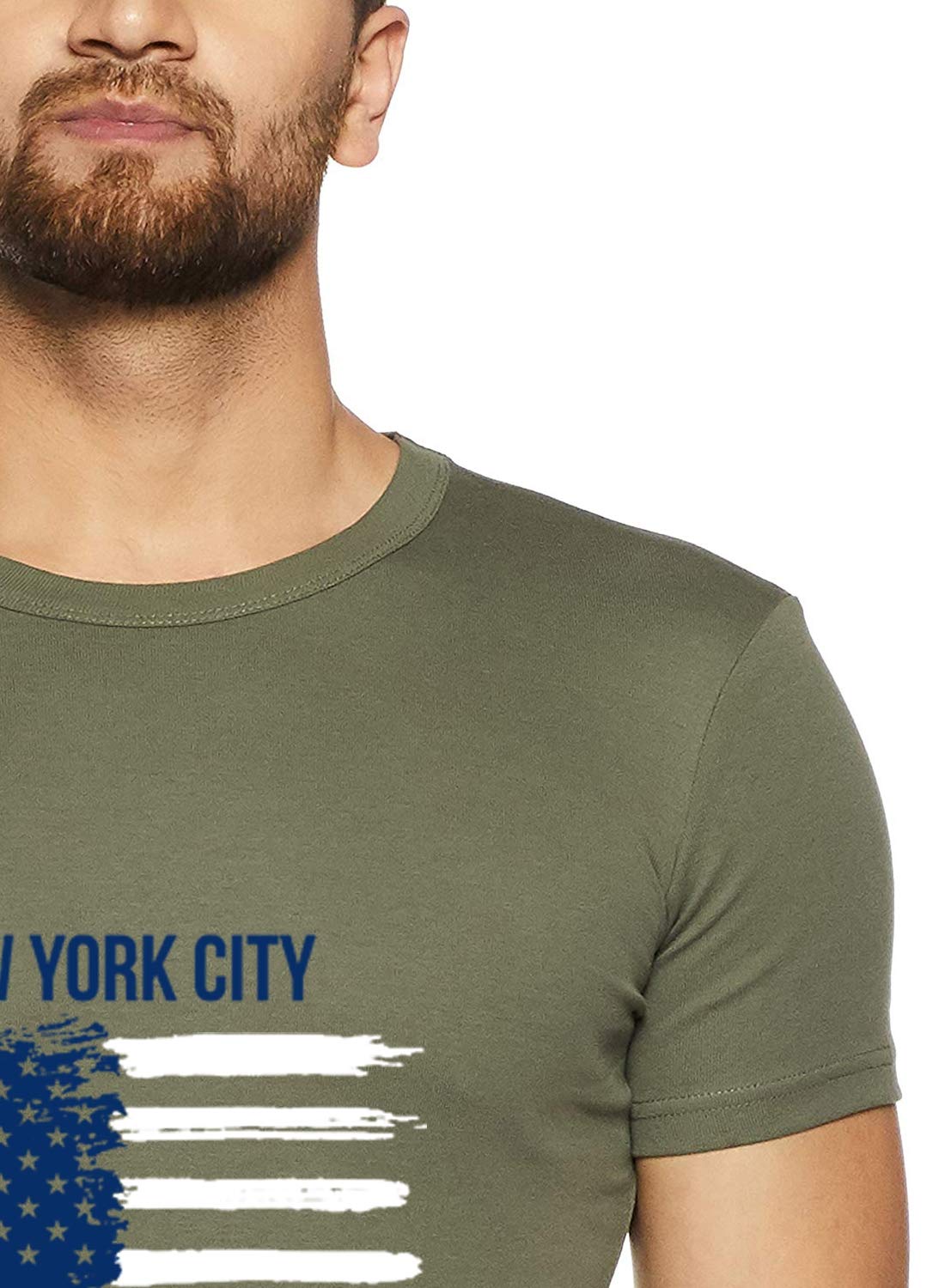 ADRO T-shirt męski ze 100% bawełny Lycra, prosty krój, koszulka z nadrukiem, okrągły dekolt i średni rękaw, koszulka męska