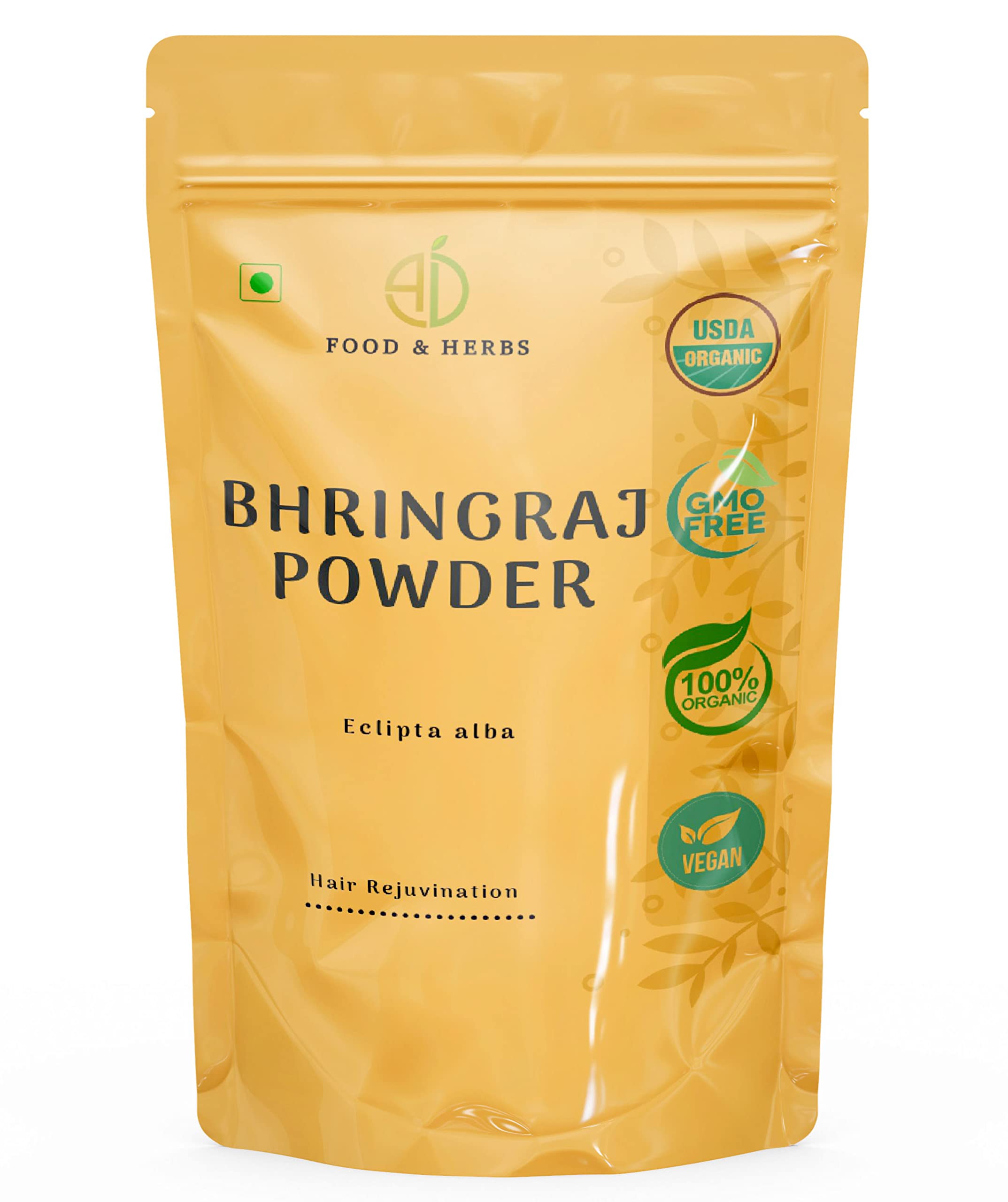 A D Food & Herbs Organic Bhringraj Powder/Eclipta Alba/False Daisy/Kesh Raj Herbal Powder (100 Gms x pack of 1)