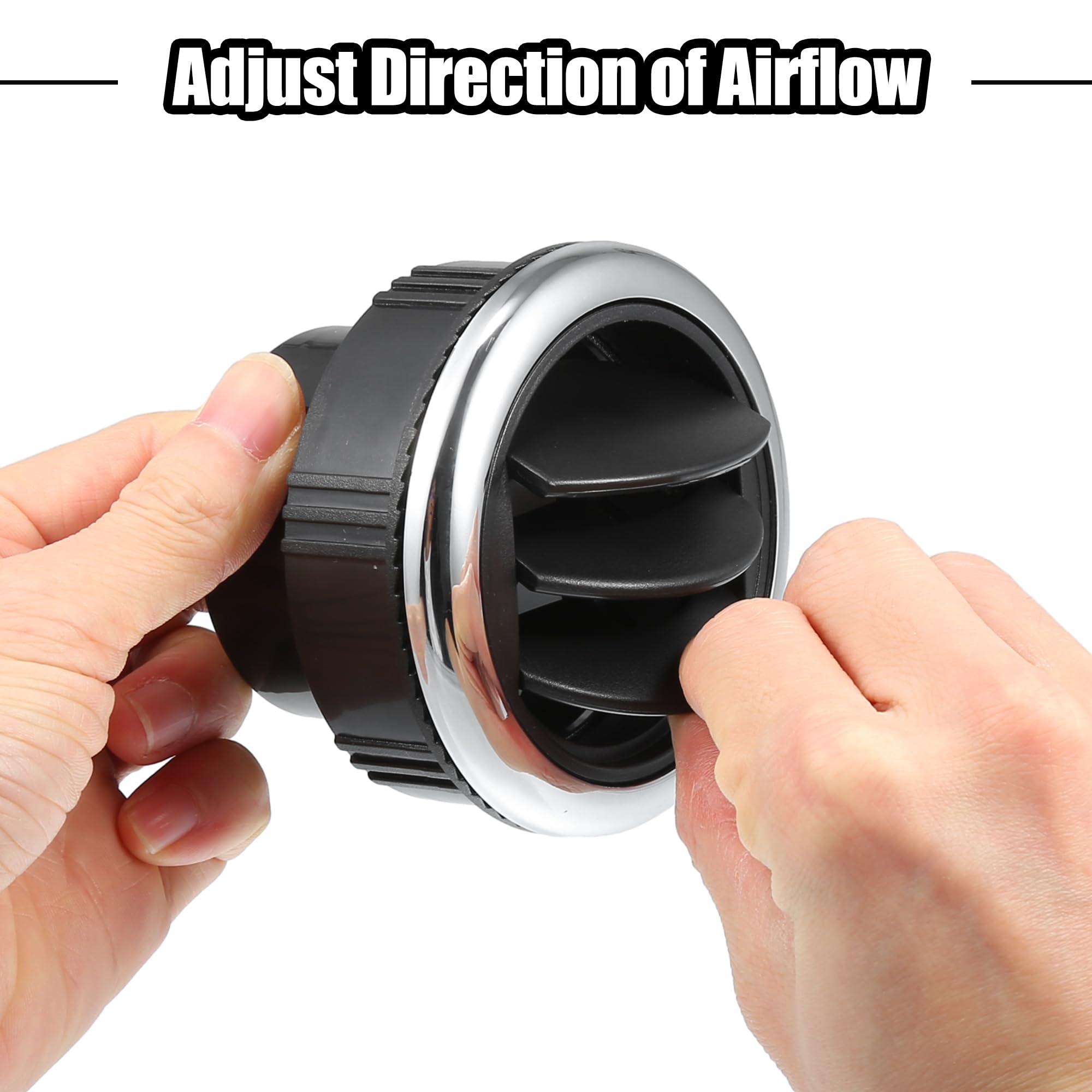 A ABSOPRO 87mm 75mm Nero e Argento Tono A/C Uscita Ventola Aria Universale per RV Bus Barca Yacht Caravan - Confezione da 1