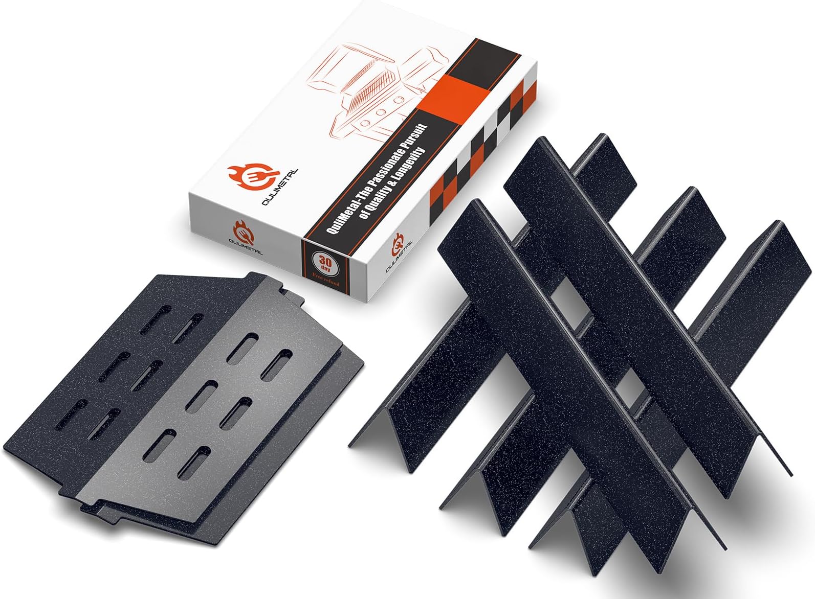 Genesis Grill Parts for Weber Genesis 300 Series Grills with Front Control Knob, Genesis E310 E320 E330 S310 S320 S330, 17.5" Flavorizer Bars and Heat Deflectors for Weber 7620 7621, Porcelain Steel