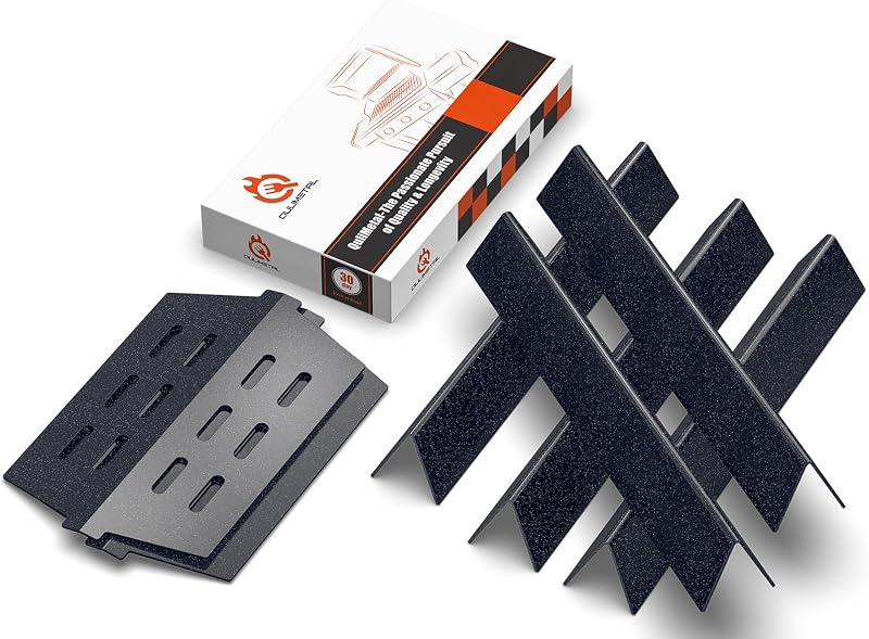 Genesis Grill Parts for Weber Genesis 300 Series Grills with Front Control | 17.5" Flavorizer Bars & Heat Deflectors for Weber Genesis E-310, S-310, E/S-320, E/S-330 Grills, Replacement for Weber 7621