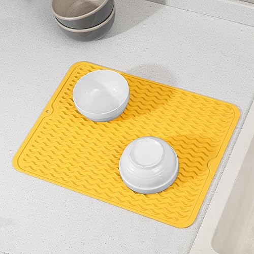 Miniatura 816 de Tapete de silicona para secado de platos para múltiples usos, fácil de limpiar, ecológico, resistente al calor, tapete de silicona para encimera