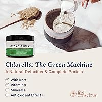 Vista 3 de Live Conscious Beyond Greens Concentrated Superfood Powder - Matcha Flavor w/Chlorella, Echinacea, Probiotics for Immune Support & Energy - 30