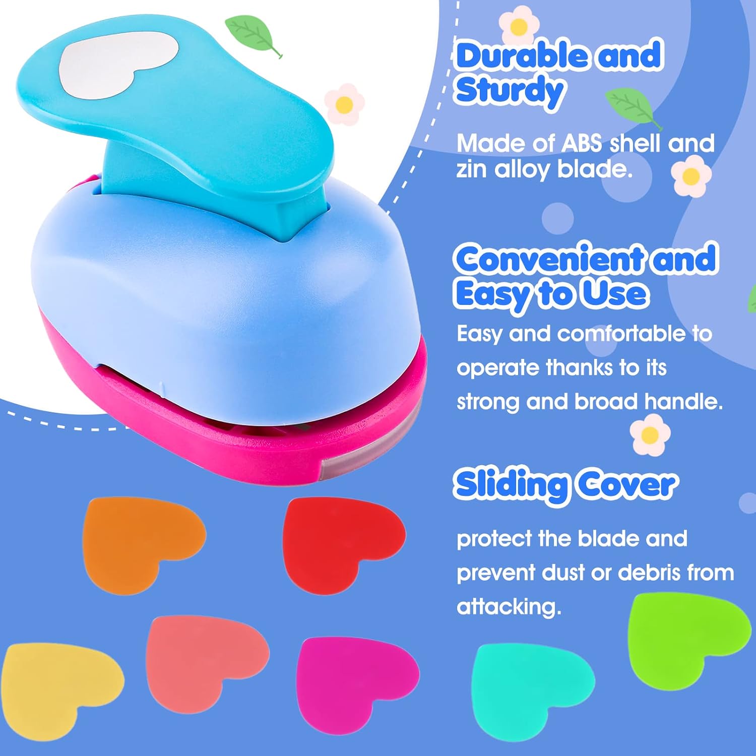 Heart Hole Punch, 1 Inch Heart Punches for Paper Crafts 25mm Heart Hole