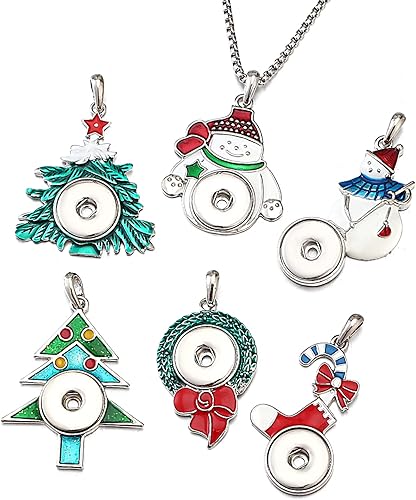 Miniatura 1 de Collar con botón a presión para mujeres y hombres, collar con colgante de metal, collar de joyería para botones de jengibre de 0.709in con cadena de