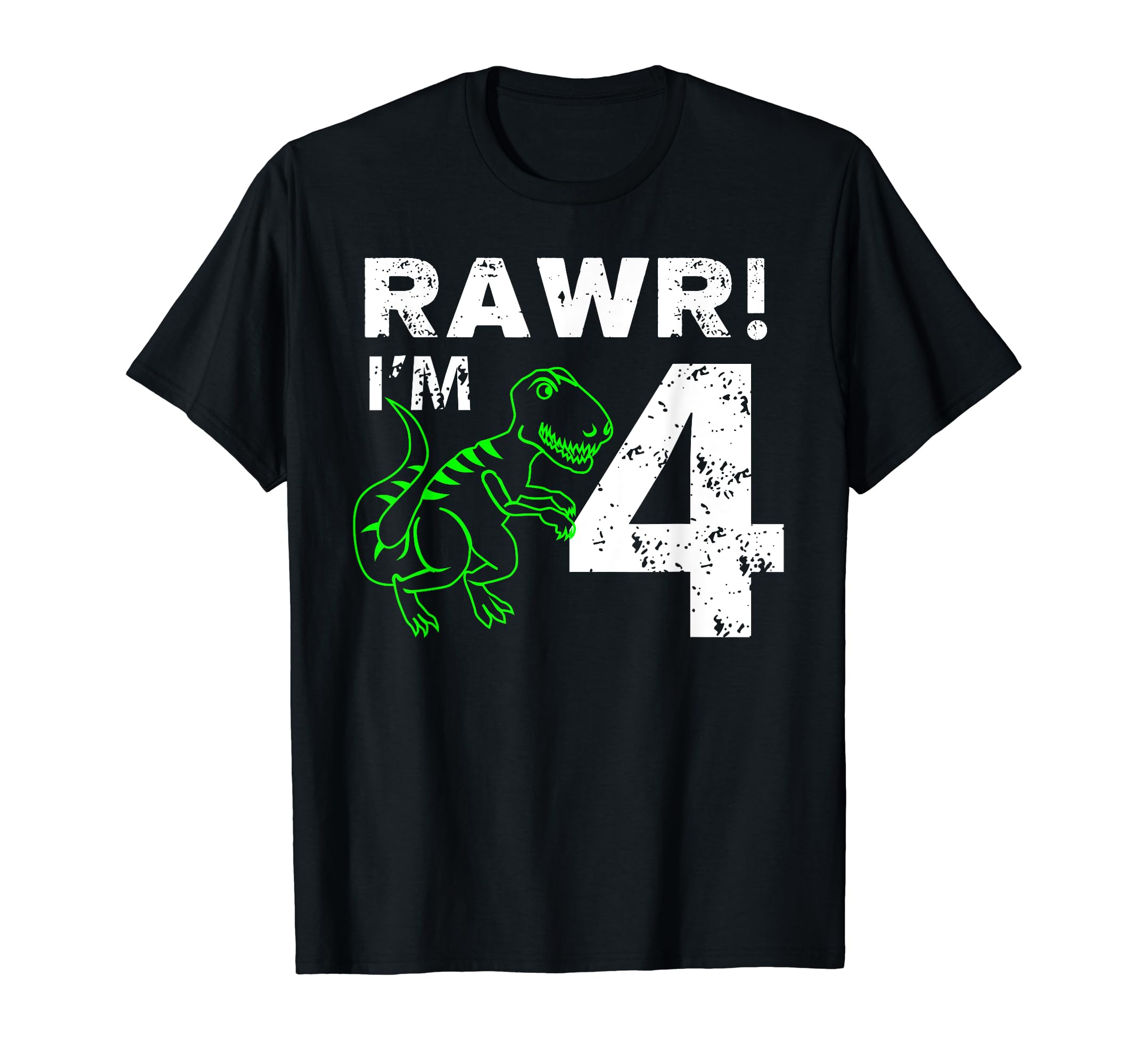 4th Birthday Rawr I'm 4 Shirt | Four Year Old Dinosaur Gift