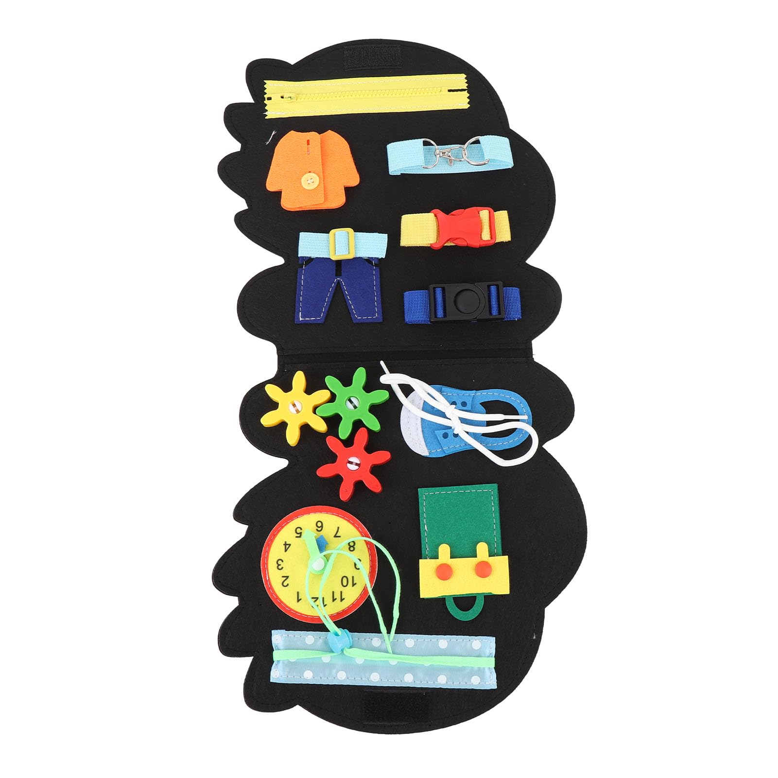 Ymiko Soft Sensory Felt Learning Board Educational Life Skills Activity for Kids Travel Car Trips Flights