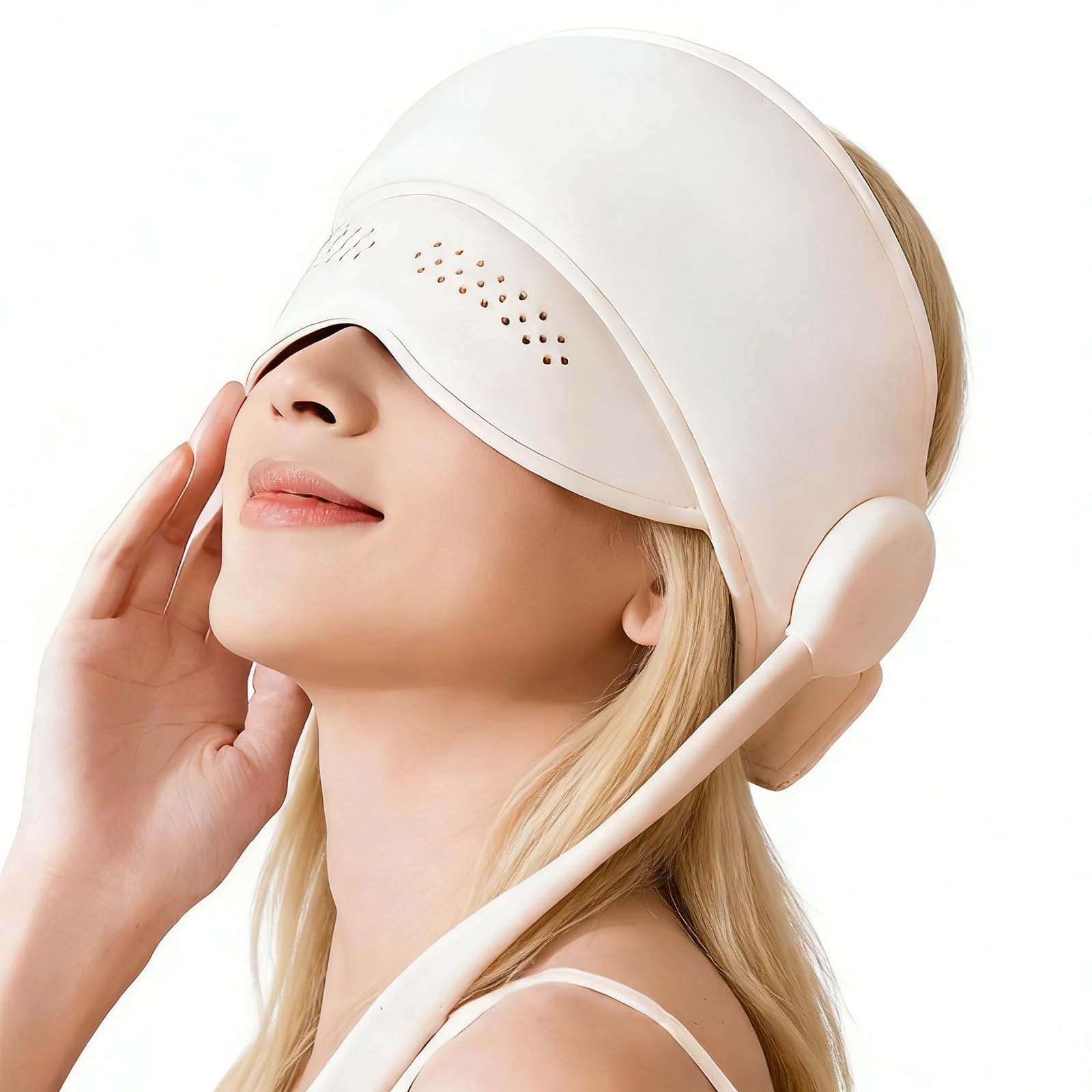Kopfmassage Elektrisch mit 6 Zonen Luftkissenmassage, Kopfmassagegerät mit 4 Massagemodi, Kopfhaut Massagegerät, Kopf Massage, Massager mit 3 Temperaturstufen für Entspannung