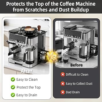 Silicone Top Mat for Ninja Luxe ES601/ES701 Espresso Coffee Machine - Top Mat Protector for Ninja Luxe Cafe Accessories, Anti-Slip, Heat-Resistant & Waterproof (Black)