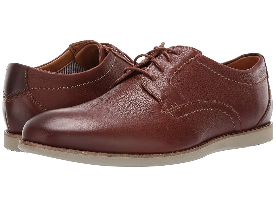 

Clarks Raharto Plain (Brown Tumbled Leather) Men's Lace Up Moc Toe Shoes