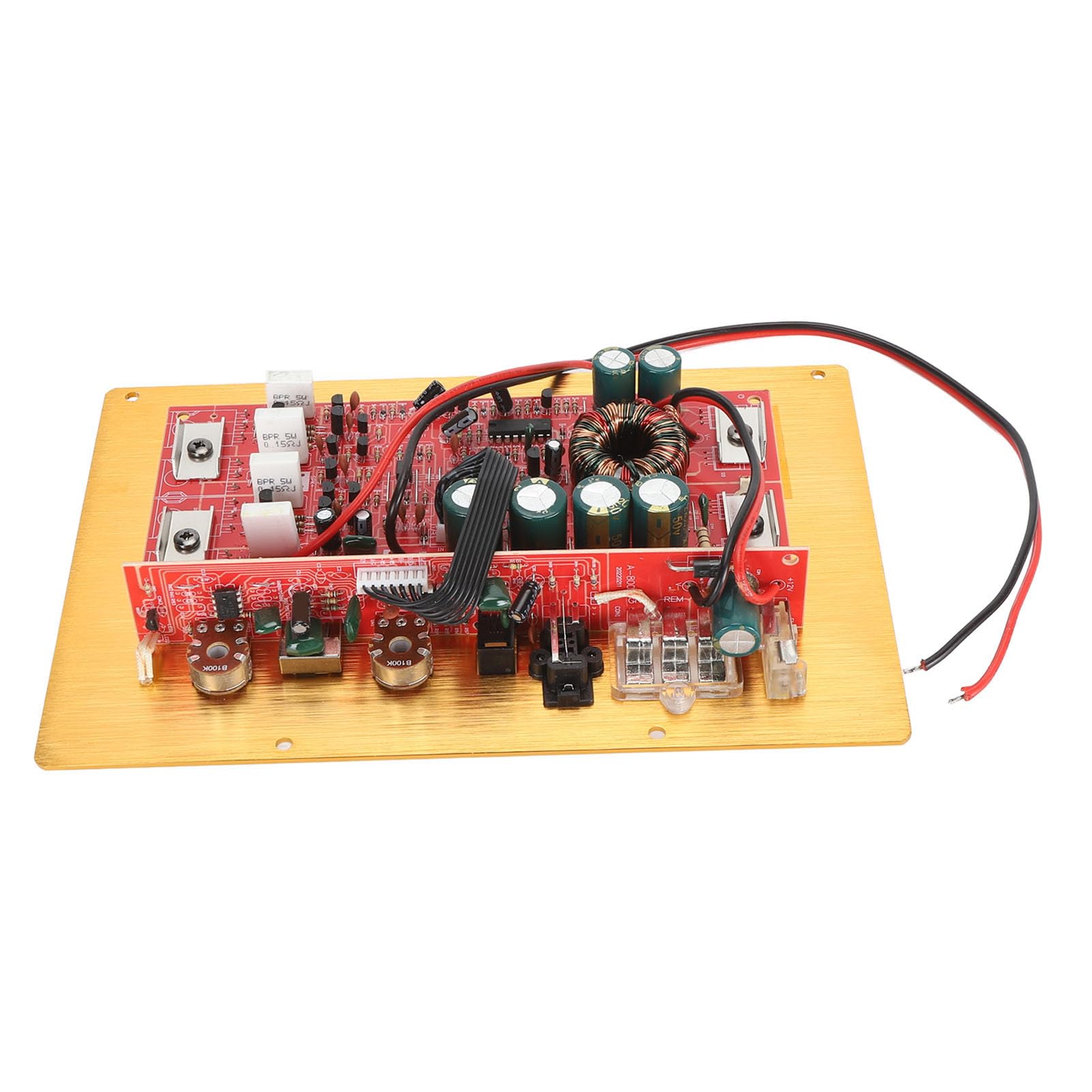 Socobeta Placa Amplificadora de Potencia Alta para Coche, Amplificador de Graves Activo de 12V y 1280W para Altavoces de Graves de 8-12 Pulgadas, Construcción de Aleación de Aluminio