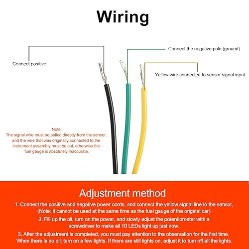 Miniatura 6 de Medidor de combustible LED, 2.047 in de diámetro, 12 V, medidor de combustible LED, indicador ajustable universal para automóvil y motocicleta