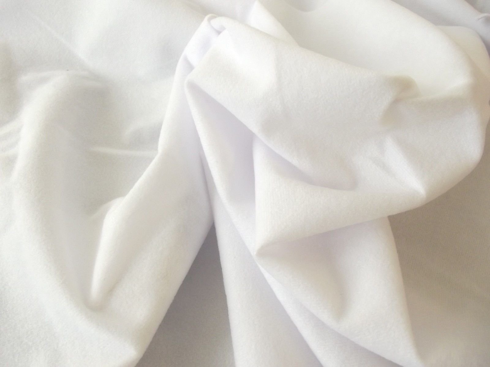 Faux Suede Suedette Fabric Material 170g - White, 5Mtrs 500cm x 150cm