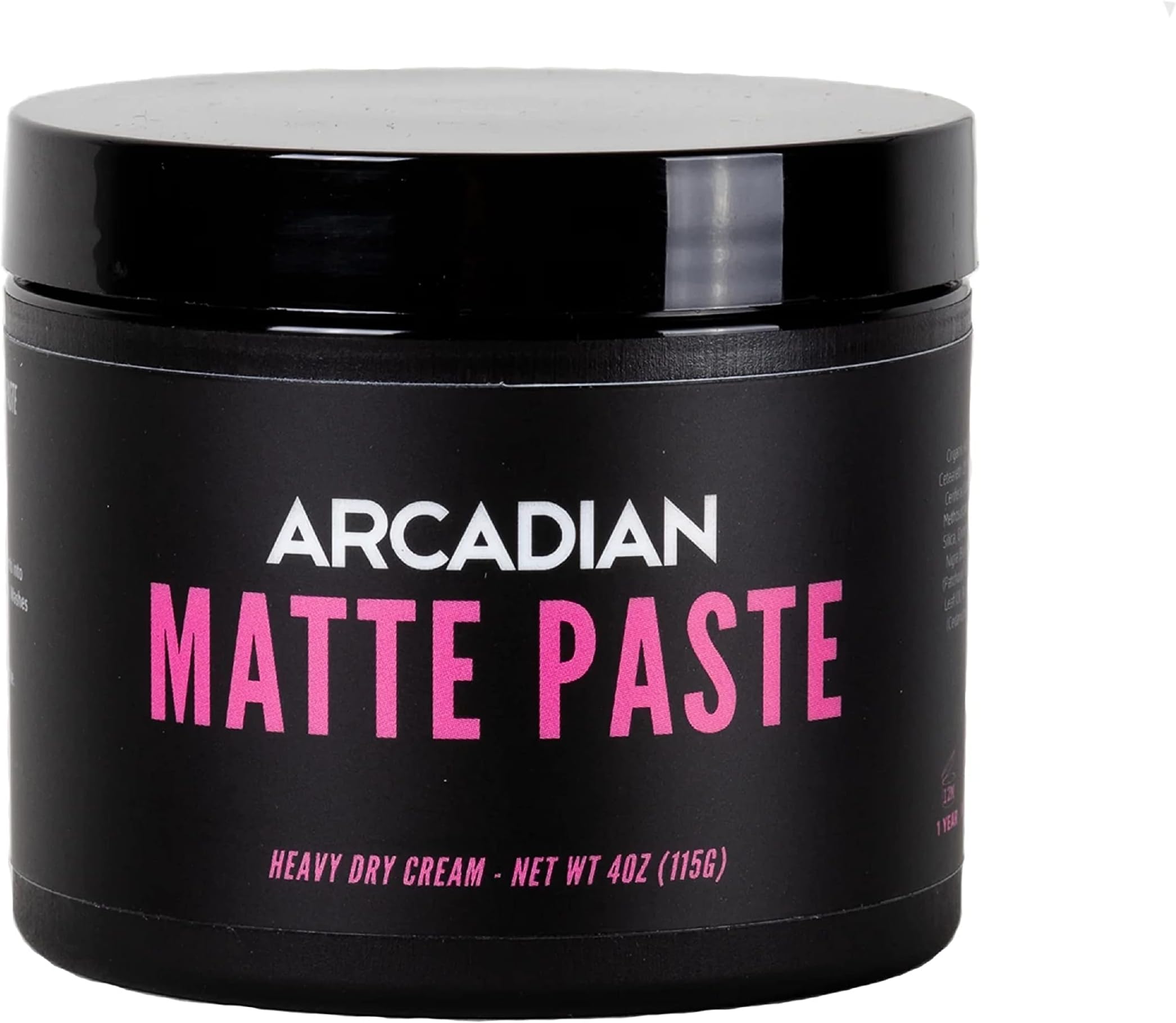 Arcadian Grooming Matte Paste Mens Hair Styling Cream Heavy Hold Vegan Cruelty Free