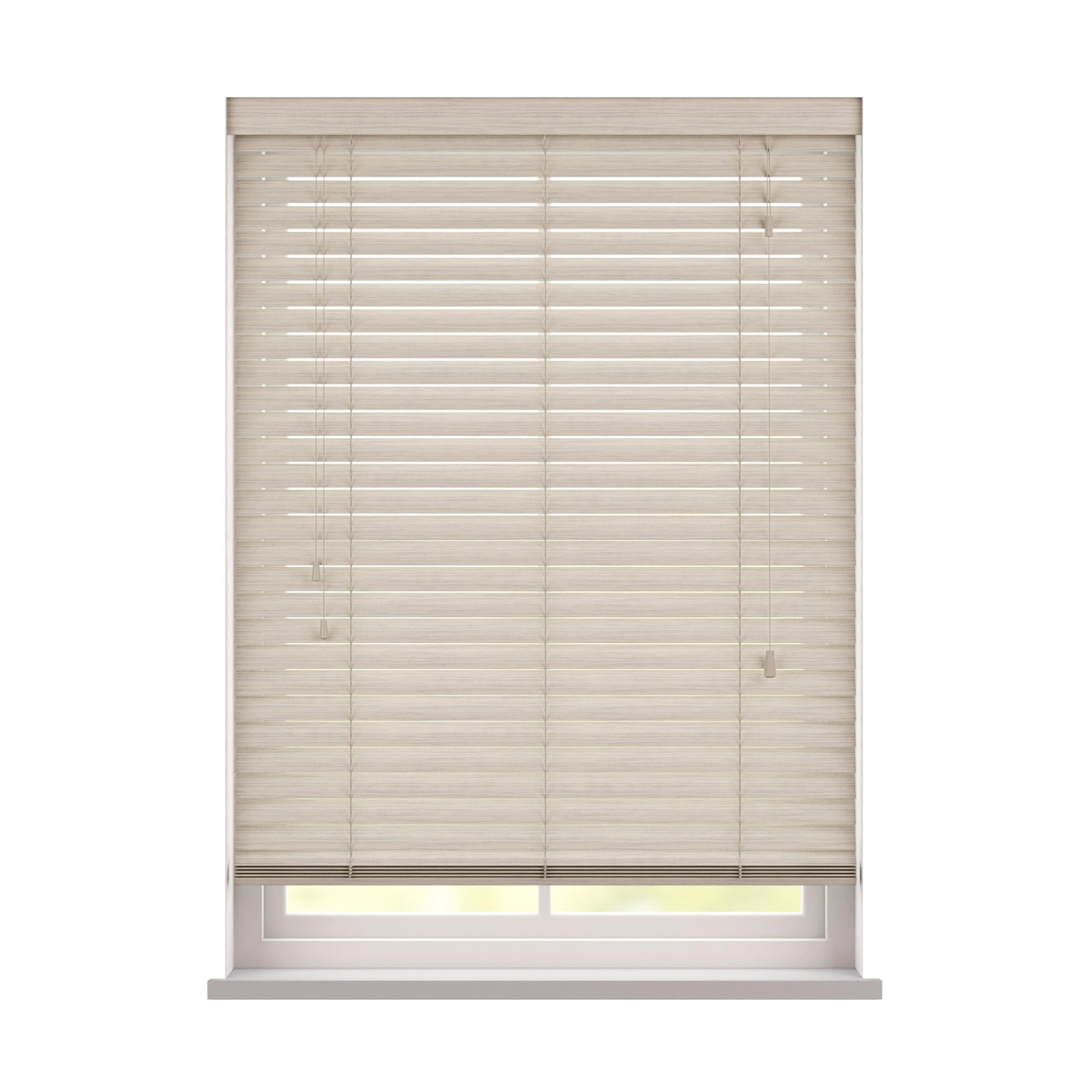 Custom Venetian Blinds with Strings – Fine Grain Faux Wood Venetian Blinds – Cut to Fit Blinds, Upto 180cm x Upto 120cm – Made to Measure Blinds for Bedrooms, Bathrooms or Kitchens by New Edge Blinds