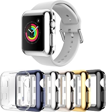 Rc-Z Case for Apple Watch Series 3/2/1 42mm, [6-Pack] Soft TPU Screen Protector Ultra-Thin Full Face Cover Replacement Bumper Accessories for iPhone Watch iWatch Series 3/2/1 42mm
