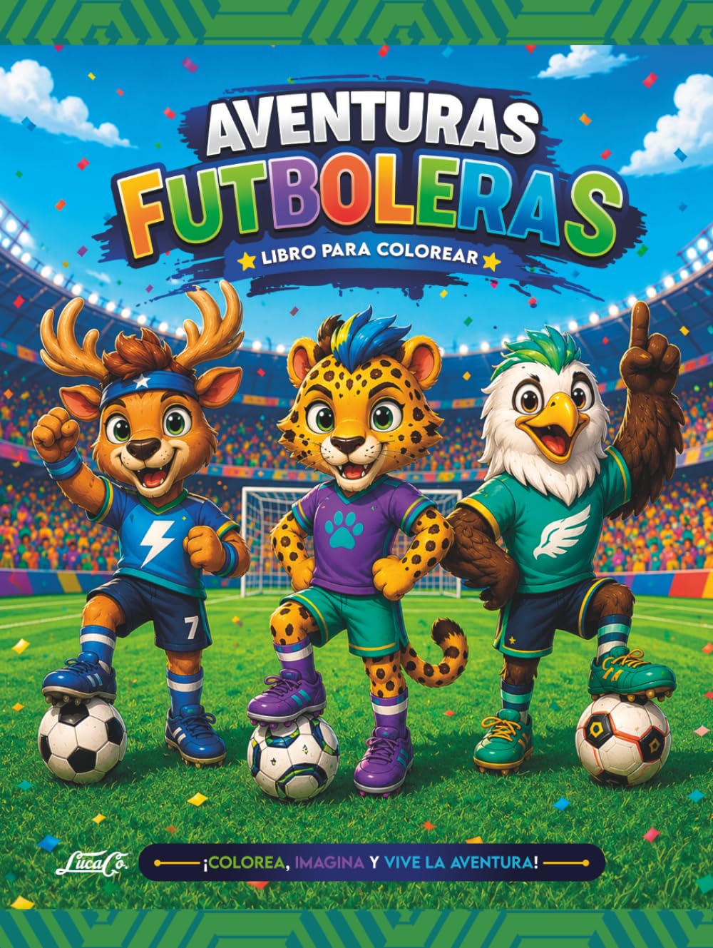 Aventuras Futboleras para Colorear: Divertidos animales futbolistas en emocionantes escenas deportivas para niños y niñas