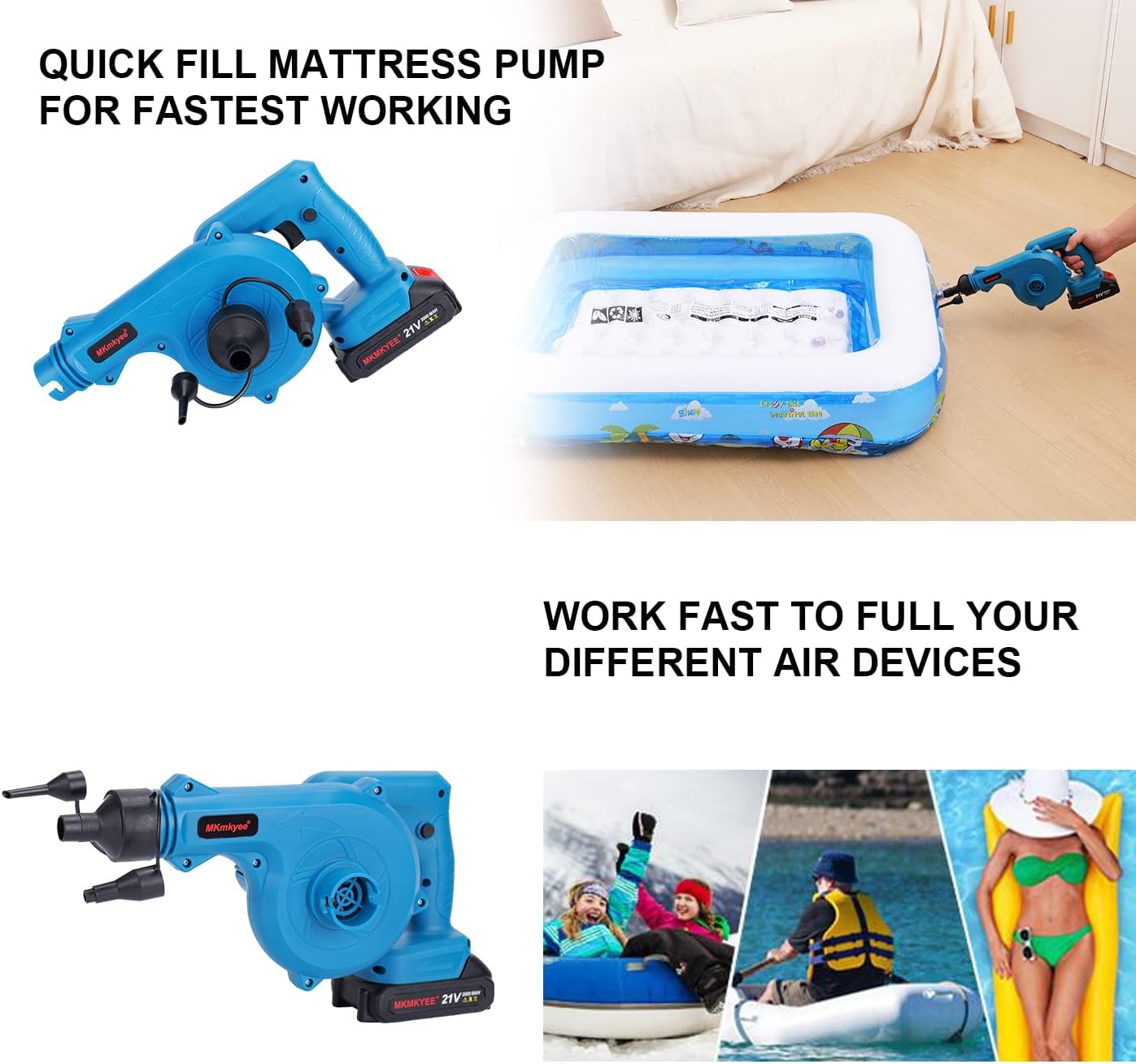 Cordless Blower,3- in-1 Portable Mini Air Blower 21v Lithium Battery,Small Dust Cleaner for Inflatable,Fans,Lily Windows,Keyboards,Cars by MKMKYEE - Image 9