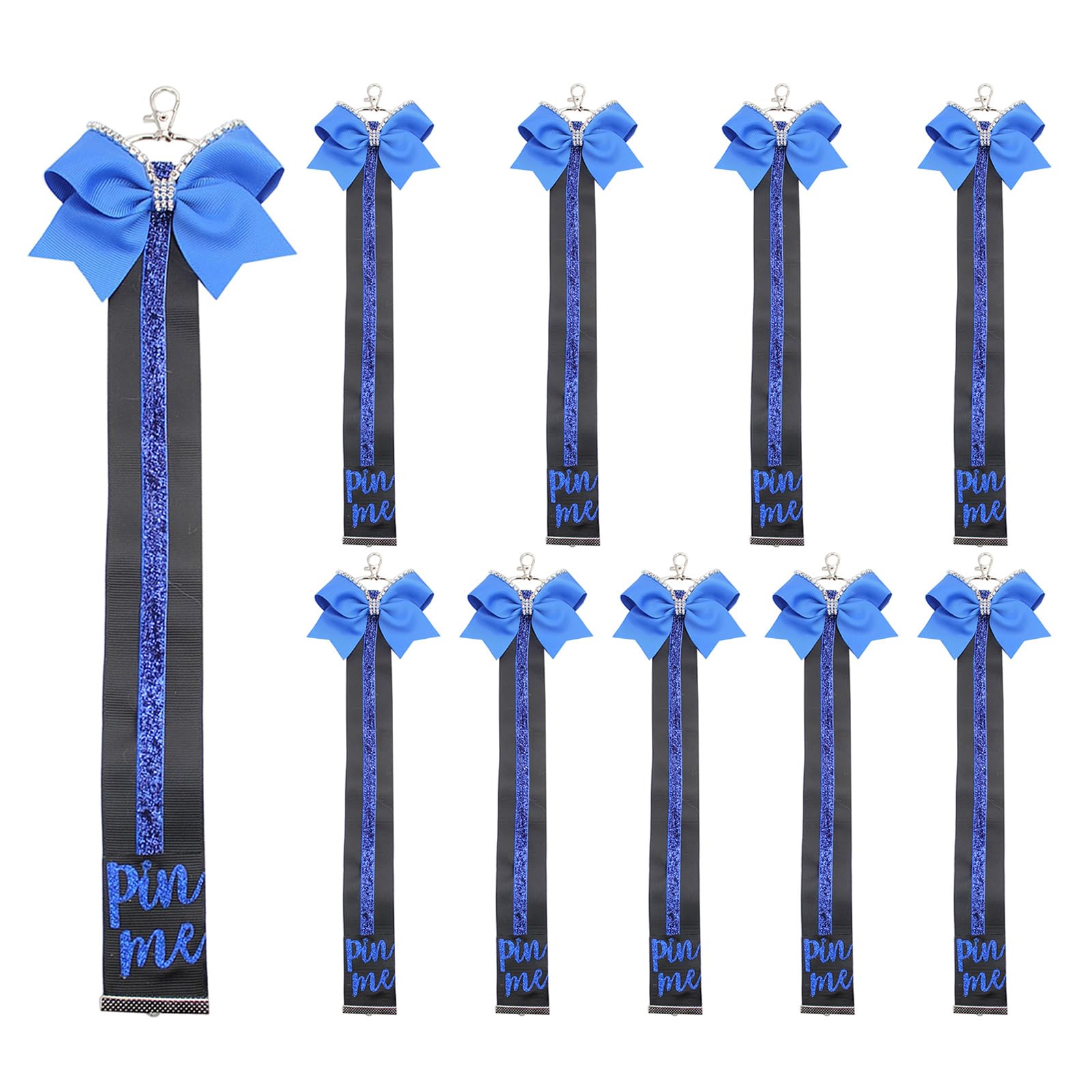 Jazuaiao Cheerleading Competition Accessory Glittering Ribbon Keychain for Backpacks and Goody Bags Sports Accessories Cheerleader Keychain Glittering Bowknot Pin Holder