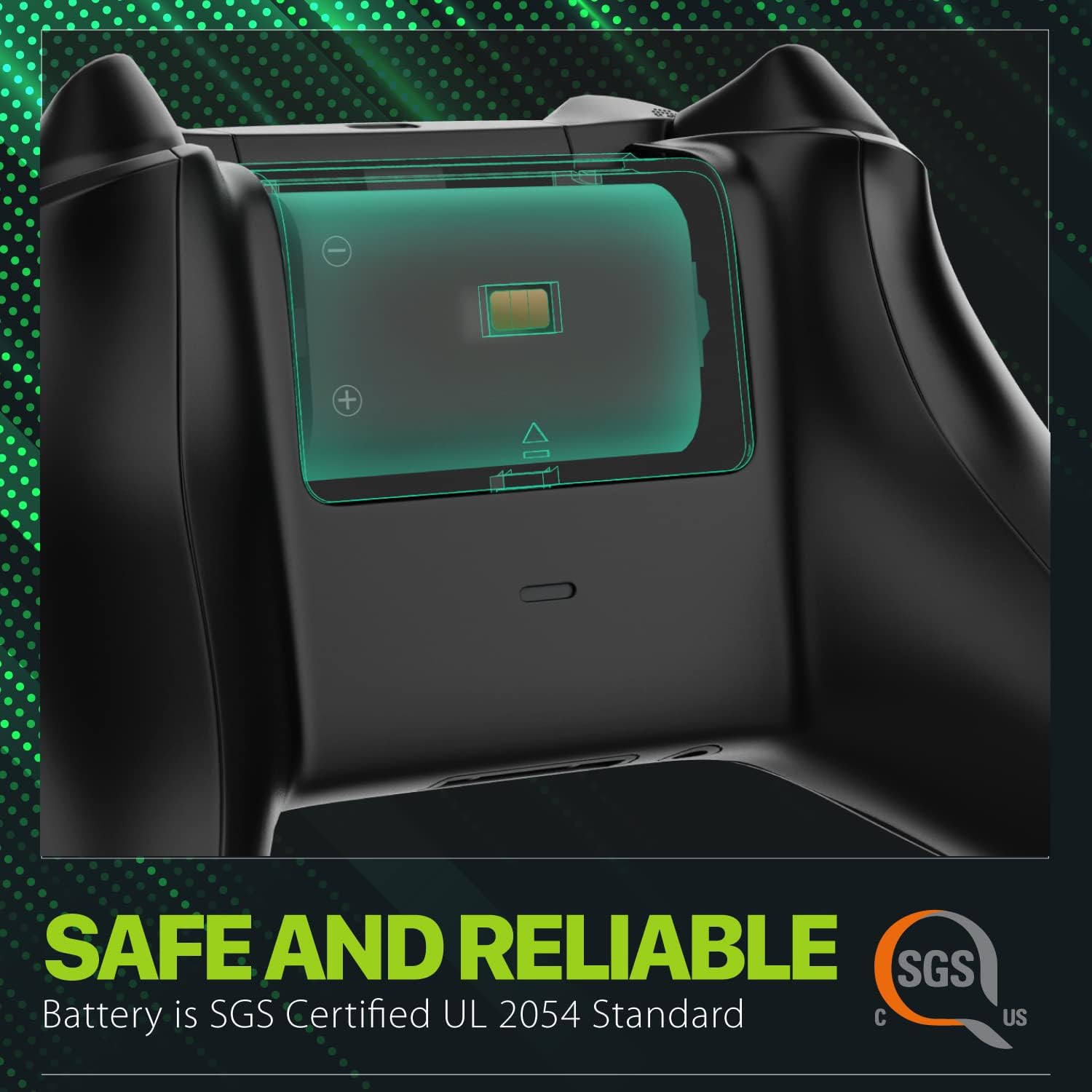 Fosmon 2200mAh Rechargeable Battery Pack Compatible with Xbox Series X/S, Xbox One/One X/One S Elite Controllers - 1 Pack, Recharge C-10777 Battery Charger (Not Included)