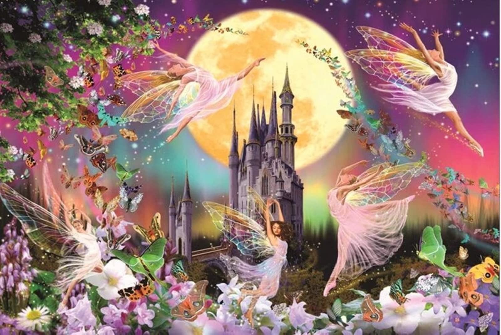 WYDMA Puzzles 1500 Stück für Erwachsene Fee steigt auf die Erde herab Kunstsammlung, Puzzles FüR Erwachsene Und Kinder, Hochwertige Gedruckte 3D-Puzzles Fertige Größe 87.5×57.5cm