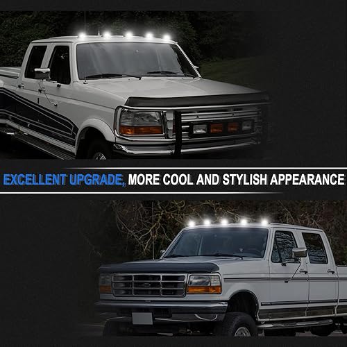 Miniatura 10 de Luz LED de techo de cabina 51 LED compatible con F250 F350 F450 F550 Superduty Truck 2004-2017 F650 F750, 5 piezas de luz delantera ámbar superior