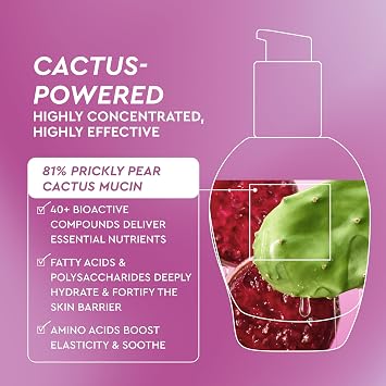Glow Recipe Prickly Pear Peptide Mucin - Vegan Snail Mucin Face Serum to Hydrate & Repair Skin Barrier with Pore Refining Bio-Active Peptides & Deep Hydration - Glass Skin Korean Skincare (40ml)