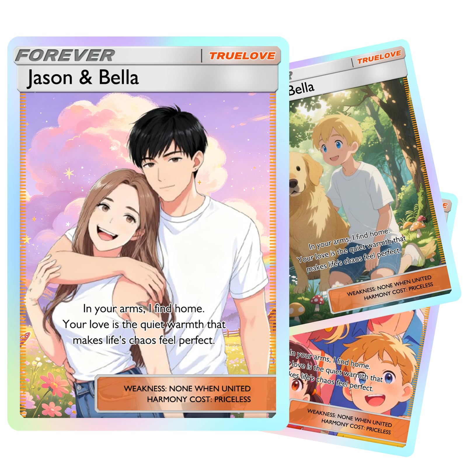 Custom Poke Card with Photo, Name & Text - Personalised Poke Portrait Card - Birthday Anniversaries Wedding Gifts Style2