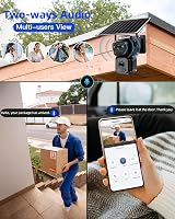 BEZOMIZ 4K WiFi Biztonsági Kamera Kettős Lencse 360° PTZ Éjjellátó Napelem Emberfigyelés 7