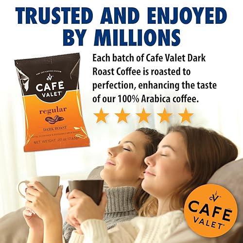 Miniatura 9 de Café Valet Paquetes de café envueltos individualmente, tostado oscuro regular, 100% café arábigo, 84 unidades