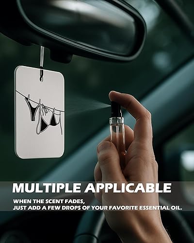 Miniatura 9 de Ambientador de coche de colonia con lazo negro de coqueta femenina, 4 piezas, retro y moderno Lucky 8 Ball Lip Hanging Ambientador para autos, baño,