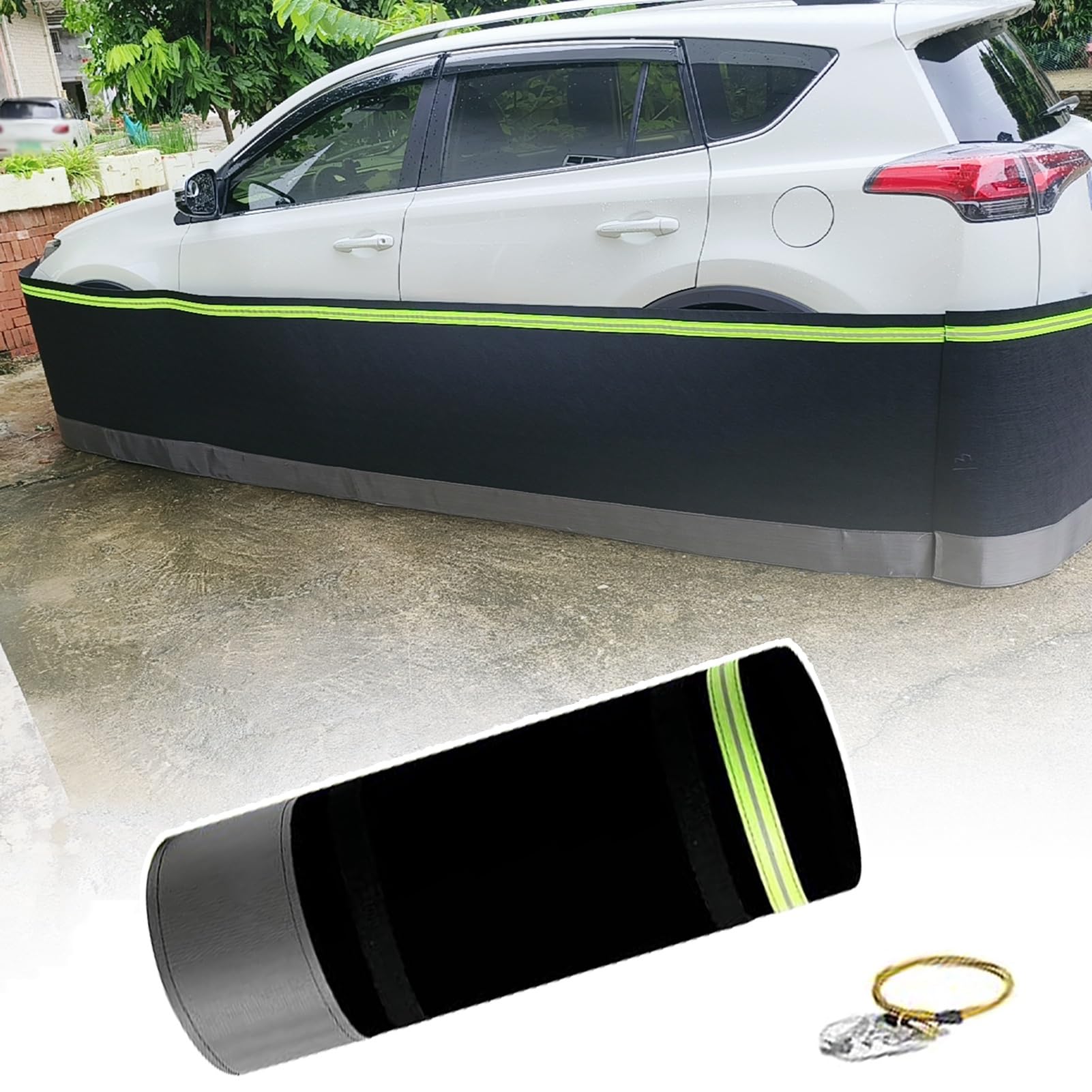 Gonna per Camper Rivestimento Antigraffio EZ Snap per Camper, Kit di Rivestimento Invernale da Viaggio, Copriruota Paraneve per Rimorchi per Climi Freddi(21ft/640cm)