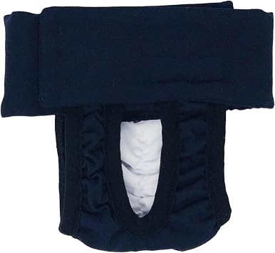 Dog Diaper Made in USA - Navy Blue Dog Diaper Pull-up, M for Incontinence, Housetraining and Female Dogs in Heat - Allows for Defecating Outside