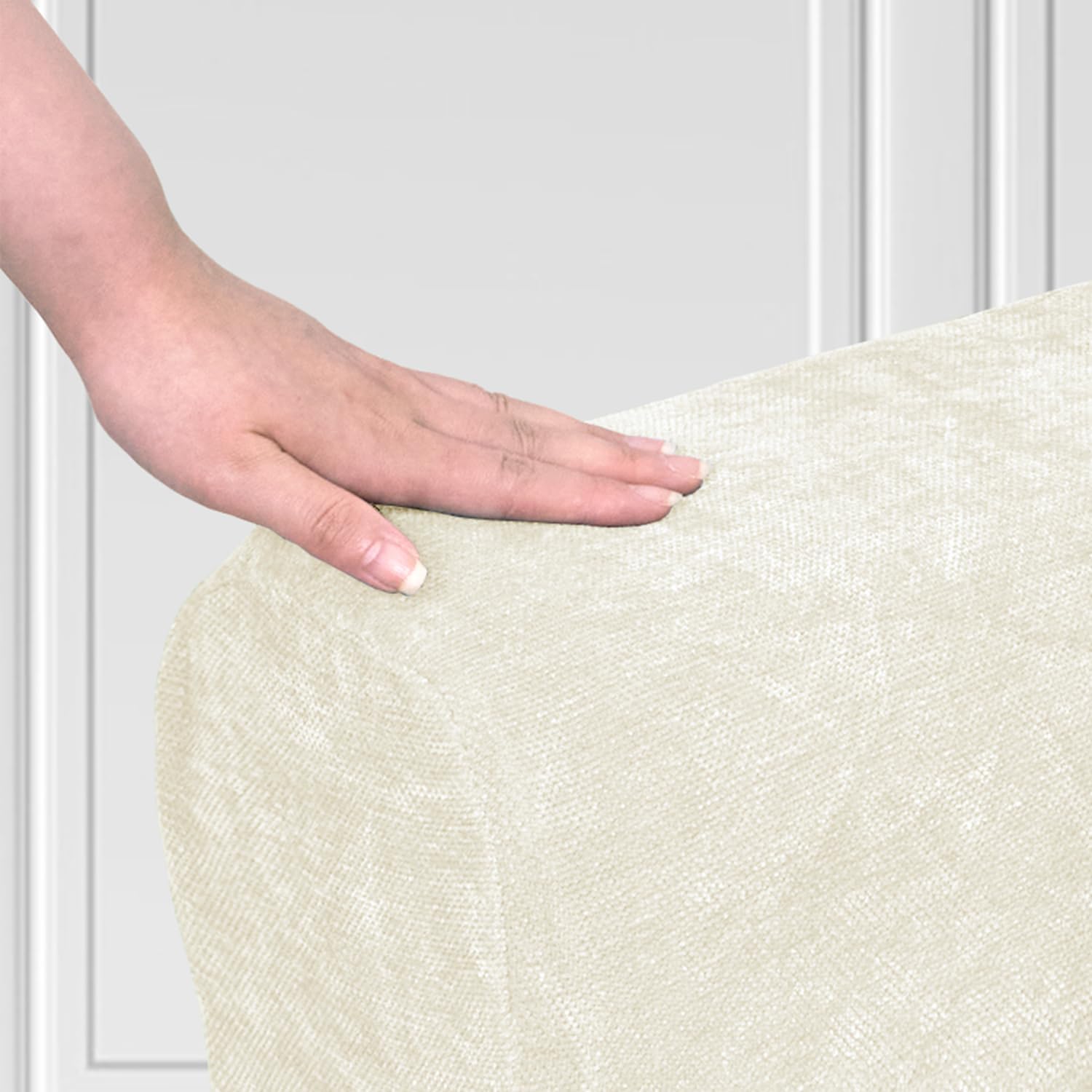 OWOW Couch Arm Covers Armchair Covers for Arms Furniture Protector for Sofa Recliner with Twist Pin Chenille Fabric 2pcs Stretch Armrest Covers for Chairs Couch Armchair Slipcovers,White