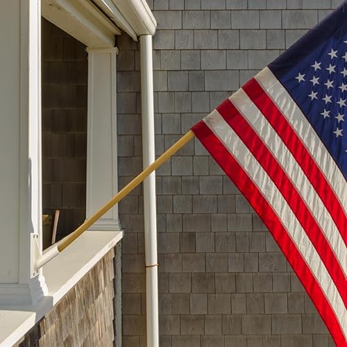 Miniatura 9 de 2 soportes de plástico para asta de bandera, soporte de bandera montado en la pared, soporte autoadhesivo para porche de casa, balcón, jardín,