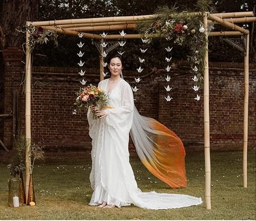 Miniatura 2 de 10 cuerdas de 5.9 pulgadas de gran tamaño prefabricadas de papel de origami blancas para decoraciones rústicas de fiesta de boda, grúas de origami,