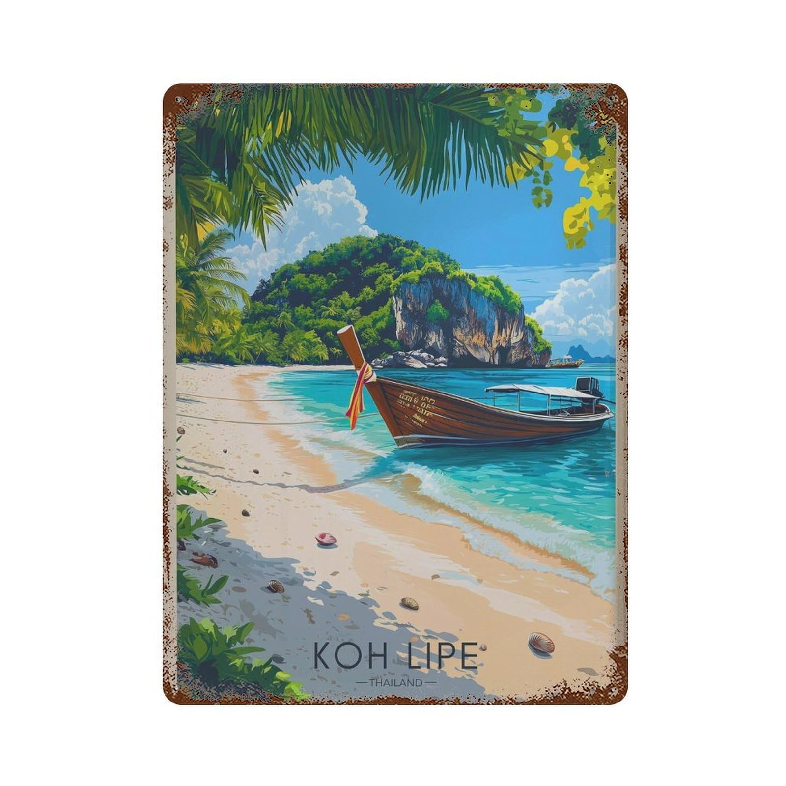 xiaoxiaoshen Koh Lipe Travel Thailand Beach Wall Decor Art Metal Tin Poster Modern Home Decor Art Home Bar Shop Decorations Vintage Sign 40x30cm