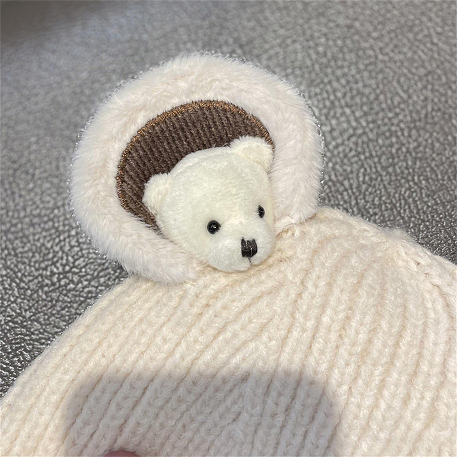 Gorro de los gorios con Orejas de Oso de Osito de Pompones de Pompones Lindo y Encantador para niños