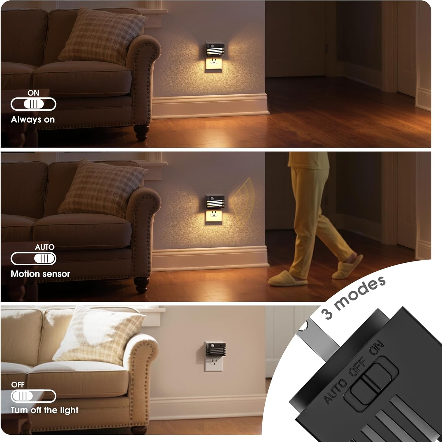 JandCase Motion Sensor Night Light & Light Sensor Night Light