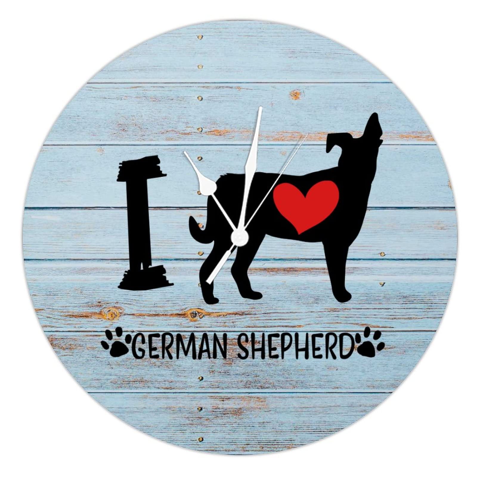 I Love Dog horloge murale bois 38,1 cm style retro antique pour decoration interieure