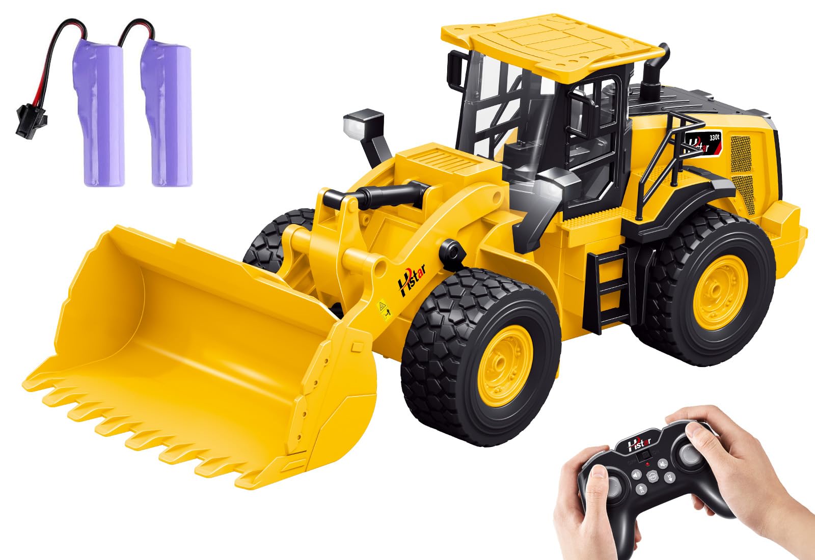 9-Channel Remote Control Wheel Loader – 1:18 Scale Construction Toy, Realistic Sounds & Lights, All-Terrain TPR Rubber Tires, Perfect for Kids & Adults, 100-Minute Battery, Great Gift for Birthdays